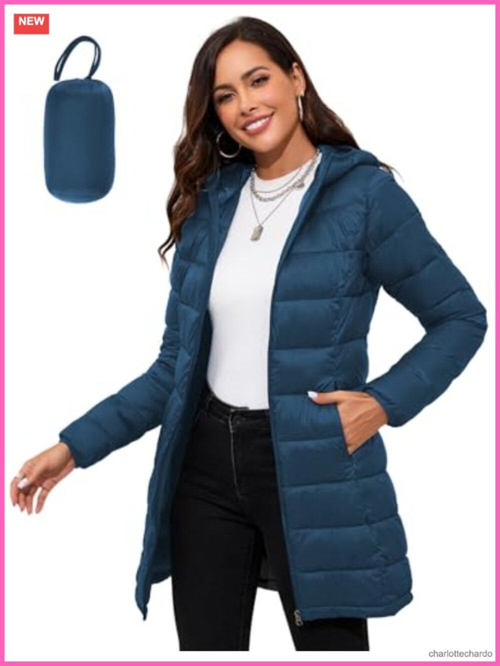 Packable Hooded Puffer Jacket Quilted Travel Lightweight